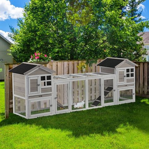 This Rabbit Hutch has room for several Bunnies , ones that can room together and ones who need to visit over the fence! Rabbit Playpen, Large Rabbit Hutch, Outdoor Rabbit Hutch, Rabbit Enclosure, Guinea Pig Hutch, Large Bunny, Double House, Bunny Hutch, Indoor Rabbit