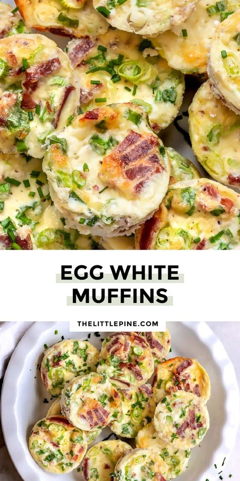 How To Make Egg Whites Taste Good, Egg White Frittata Muffins, Uses For Egg Whites, Egg White Bites Recipe, Egg White Muffins, Egg White Cups, Egg White Breakfast, White Recipes, Portable Breakfast