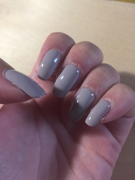 My nails...Simple grey gel polish.  I’m so happy they grew this long Gray Dip Nails, Light Grey Nails, Light Gray Nails, Grey Nail, Grey Nails, Polish Ideas, Gray Nails, Nails Simple, Dipped Nails