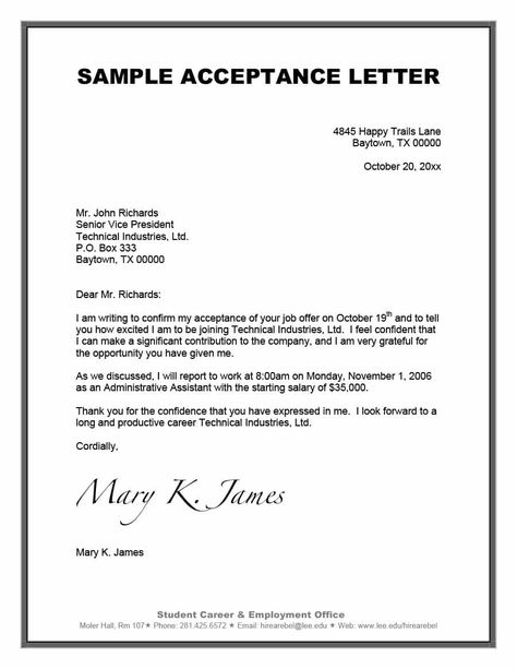 Acceptance Letter Template Acceptance Letters College, Howard Acceptance Letter, Mit Acceptance Letter, University Acceptance Letter, Application Letter Sample, College Acceptance Letter, Letter Template Word, Company Letterhead Template, Application Letters