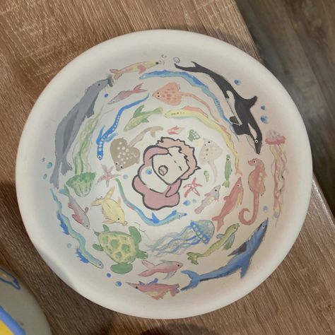 click the link: https://throne.com/soybeann Pottery Painting Ponyo, Studio Ghibli Pottery Ideas, Pottery Painting Ideas Studio Ghibli, Ponyo Ceramics, Ponyo Bowl, Pottery Painting Studio Ghibli, Studio Ghibli Clay Ideas, Studio Ghibli Pottery Painting, Ceramic Bowls Painting Ideas