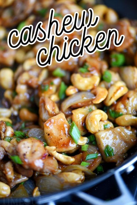 Mom On Timeout Easy Cashew Chicken, Cashew Chicken Stir Fry, Easy Tasty Recipes, Chicken Cashew Stir Fry, Cashew Chicken Recipe, Modern Recipes, 5 Ingredients Or Less, Better Than Takeout, Asian Sauce