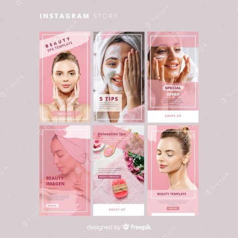 Spa Instagram, Technology Template, Spa Flyer, Beauty Salon Posters, Instagram Stories Template, Frame Technology, Vector Frame, Instagram Template Design, Spa Accessories