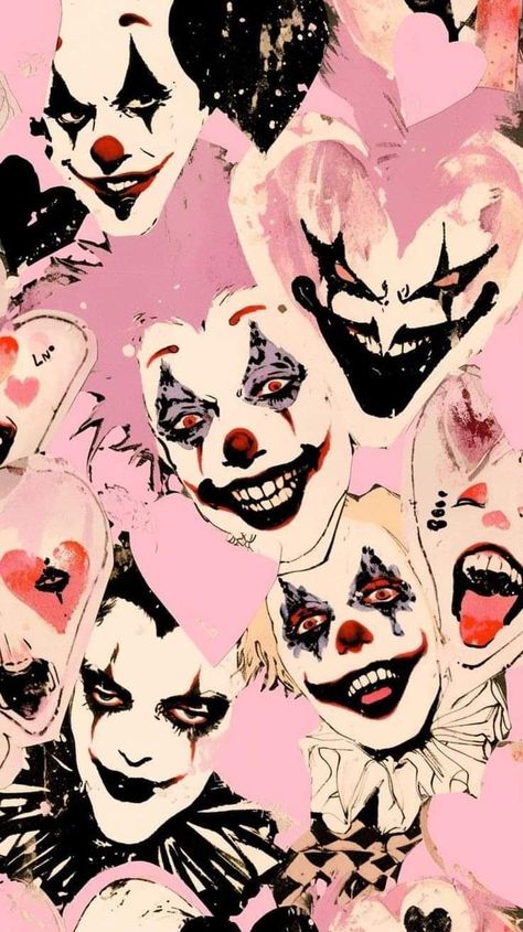 Pink Clown Aesthetic Wallpaper, Creepy Pink Aesthetic Wallpaper, Creepy Cute Aesthetic Wallpaper, Pink Horror Wallpaper, Pink Goth Wallpaper, Clown Wallpaper Aesthetic, Pink Halloween Background, Clowncore Wallpaper, Pink Halloween Wallpaper