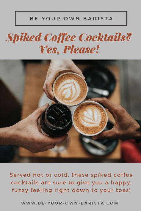 Whether they’re served hot or cold, these spiked coffee drinks are sure to give you, and your guests, a happy, fuzzy feeling right down to your toes! Spiked Coffee Drinks, Spiked Coffee Recipe, Spiked Desserts, Spiked Coffee, Holiday Coffee Drinks, Coffee Bar Party, Espresso Vodka, Coffee Punch, Peppermint Coffee