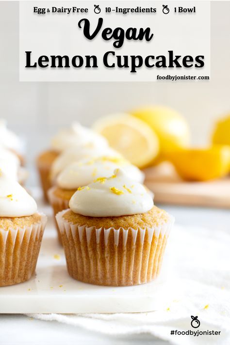 Vegan Lemon Cupcakes, Dairy Free Buttercream, Vanilla Desserts, Vegan Cream Cheese Frosting, Lemon Buttercream Frosting, Orange Cupcakes, Coconut Frosting, Lemon Buttercream, Vegan Cupcakes