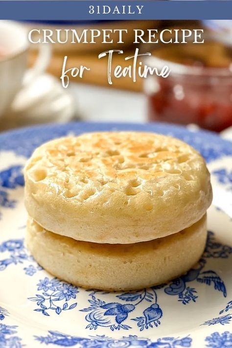 This simple Crumpet recipe is easy to make at home for teatime, breakfast, or anytime you're in the mood for crumpets and tea (or coffee). If you can make pancakes, you can make your own crumpets. And yes, most decidedly, serve them with tea at your next tea party! Follow for more easy breakfast ideas! Crumpets Recipe Easy, Homemade Crumpets, Crumpet Recipe, 2023 Recipes, Make Pancakes, Recipe For Breakfast, Afternoon Tea Recipes, Delicious Sweets, Tea Cafe