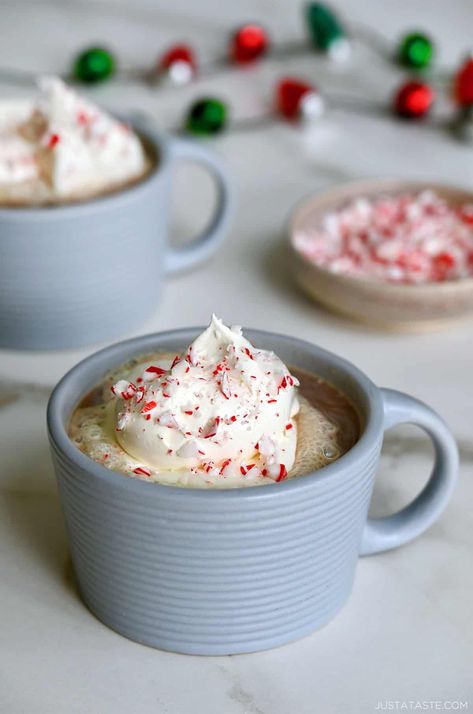 Homemade Peppermint Mocha Christmas Cocktail Drinks, Homemade Peppermint Mocha, Peppermint Mocha Recipe, Apartment Recipes, Starbucks Peppermint Mocha, Chewy Ginger Cookies, Mocha Recipe, Copycat Starbucks, Holiday Sprinkles