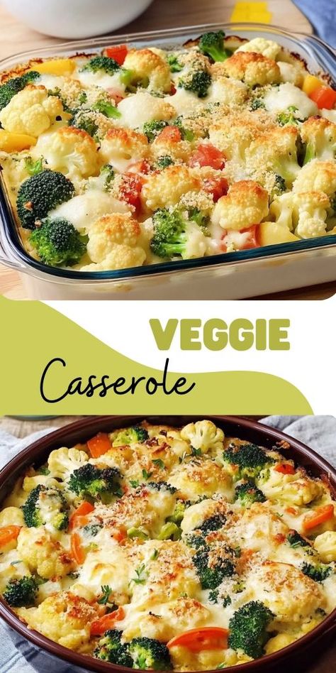 This Broccoli and Cauliflower Casserole is a wholesome, comforting dish perfect for weeknight dinners or holiday gatherings! 🌿🧀 Packed with tender veggies and a creamy, cheesy sauce, this recipe is low-carb and family-approved. It's a great way to get everyone to love their veggies, even the picky eaters! 😋  Bonus: it’s super easy to make! 🙌  ✨ Try it now and give your family a healthy, delicious treat! ✨  #BroccoliCasserole | #CauliflowerCasserole Keto Veggie Casserole Recipes, Easy Veggie Casserole Recipes, Broccoli Cauliflower Carrot Casserole, Low Carb Vegetable Casserole, California Vegetable Casserole, Meals With Broccoli And Cauliflower, Cauliflower Broccoli Casserole, Healthy Broccoli Casserole, Cauliflower Broccoli Recipes