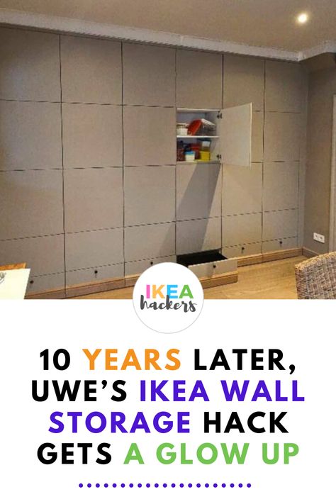 Running out of space? These clever IKEA wall storage hacks from IKEA Hackers are here to help! Discover innovative ways to organize and declutter any room using affordable IKEA products. From shelves to cabinets, these ideas will turn your walls into functional, stylish storage solutions. Check them out and get inspired! Whole Wall Storage Ideas, In Wall Storage, Floor To Ceiling Storage, Ikea Wall Storage, Wall Storage Ideas, Ikea Bookshelf Hack, Ikea Hack Bedroom, Fake Walls, Living Room Hacks