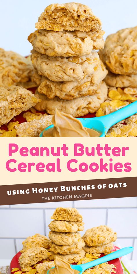 Honey Bunches of Oats Cookies Honey Bunches Of Oats, Oats Cookies, Oat Cookie Recipe, Cereal Cookies, Comfort Desserts, Ultimate Cookies, Cereal Treats, Crowd Pleasing Recipes, Oat Cookies