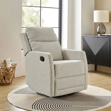 Wade Logan® Caleya Upholstered Recliner | Wayfair Grey Recliner, Rocking Recliner, Swivel Recliner, Leg Support, Rocker Recliners, Home Theater Seating, Living Room Furniture Chairs, Living Room Seating, Game Room Furniture