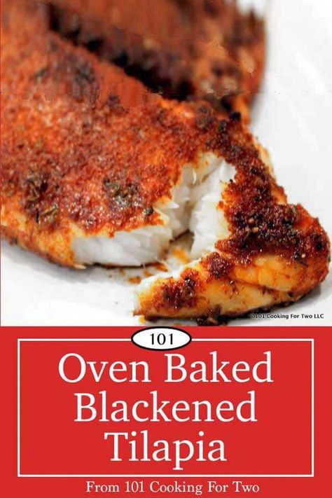 Blackened Tilapia is a wonderful dinner, or you can use it for some great fish tacos. While it is bursting with spicy goodness, it is adjustable to your heat tolerance. An easy and quick recipe that is much healthier than frying #FishRecipes Blackened Tilapia, Fish Recipes Baked, Baked Tilapia, Tilapia Recipes, Easy Fish Recipes, Fish Recipes Healthy, Fish Dinner, God Mat, Baked Fish