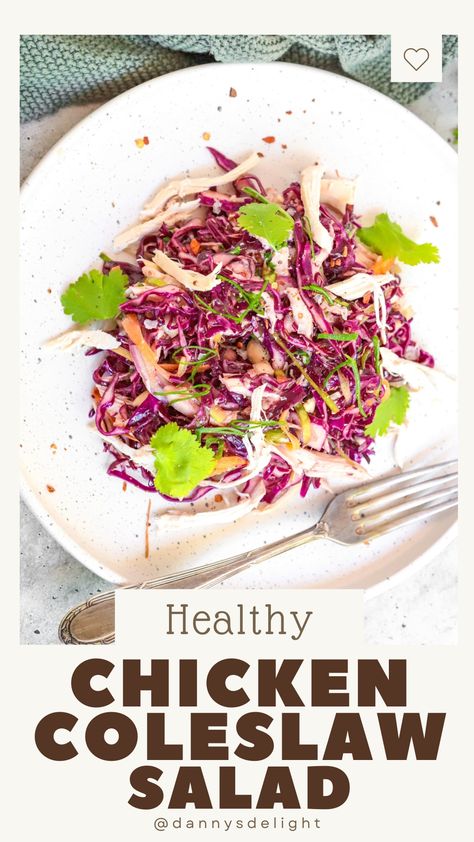 Looking for a fresh and easy meal? This Chicken Coleslaw Salad has you covered! 🍗🥗 #Foodie #HealthyLiving #QuickRecipe Chicken Coleslaw Salad, Meal Prep Recipes High Protein, High Protein Meal Prep Recipes, Protein Meal Prep Recipes, Chicken Coleslaw, Healthy High Protein Recipes, 500 Calories Recipes, Coleslaw Salad, Protein Meal Prep