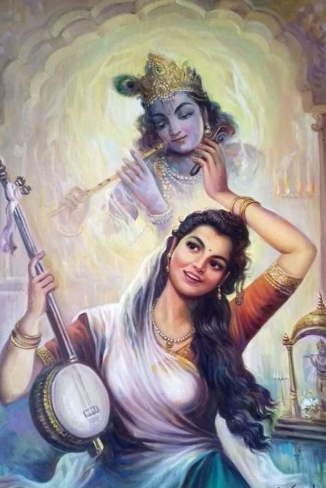 Mira Bai, Meera Krishna, Meera Bai, Radhakrishna Love, Radha Beauty, Beautiful Horses Photography, Radhe Krishna Wallpapers, Religious Photos, Boho Art Drawings