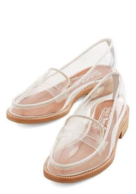 transparent loafers White Dress Shoes Men, Mens Dress Loafers, Mens Loafers Shoes, White Loafers, White Shoes Men, Clear Shoes, Men's Dress Shoes, White Dress Shoes, Flat Loafers