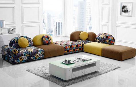 Cuddle Into This 20 Comfortable Floor Level Sofas | Home Design Lover Floor Seating Ideas, Low Seating Living Room, L Shaped Living Room, Floor Seating Living Room, Low Seating, Low Sofa, Floor Couch, Seating Ideas, Living Room Furnishings