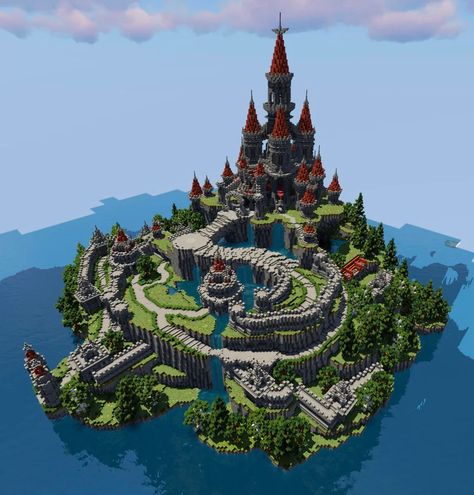 Hyrule Castle Minecraft, Hyrule Castle Breath Of The Wild, Legend Of Zelda Minecraft Builds, Castle Base Minecraft, Zelda Minecraft Builds, Minecraft Megabase Ideas, Castle Ideas Minecraft, Minecraft Building Ideas Castles, Minecraft Castle Ideas Medieval