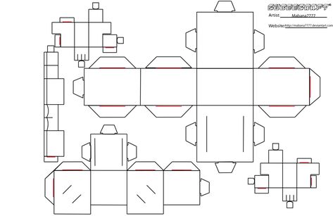 Cubeecraft Template Blank by Mabana7777.deviantart.com on @deviantART Blank Papercraft Template, Contact Paper Crafts, Princess Paper Dolls, Teen Library, Character Template, Papercraft Templates, Diy Art Painting, Art Class, Art Stuff