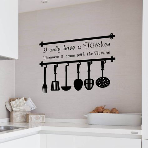 Innovative Kitchen Wall Decor Ideas Kitchen Wall Design, Kitchen Wall Quotes, Kitchen Wall Decals, Kitchen Stickers, Kitchen Wall Stickers, Simple Wall Decor, Kitchen Decor Wall Art, Wall Decor Quotes, Wall Decor Design