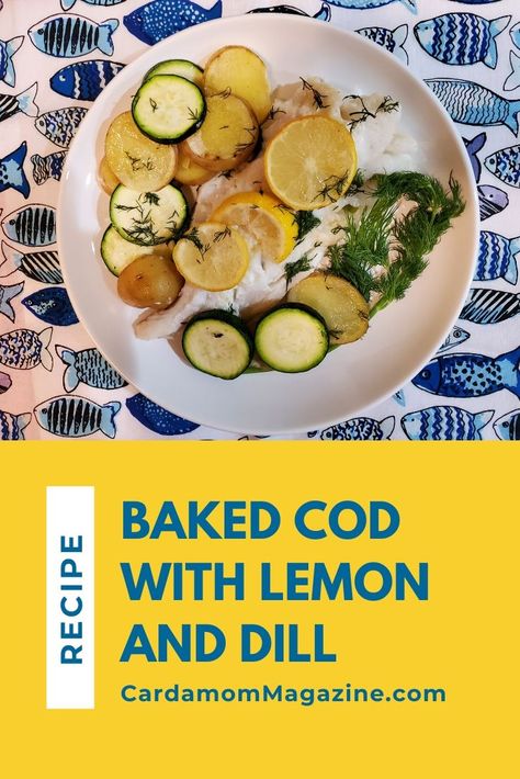 Baked cod with lemon and dill is a Swedish favorite. The addition of potatoes and vegetables makes it an easy one-dish dinner, perfect for a busy weeknight. #cod #fish #lemon #dill #potatoes #Swedish Company Recipes, Potatoes And Vegetables, Dill Potatoes, Tzatziki Recipes, Delicious Seafood Recipes, Living Better, Lemon Dill, Healthiest Seafood, One Dish Dinners