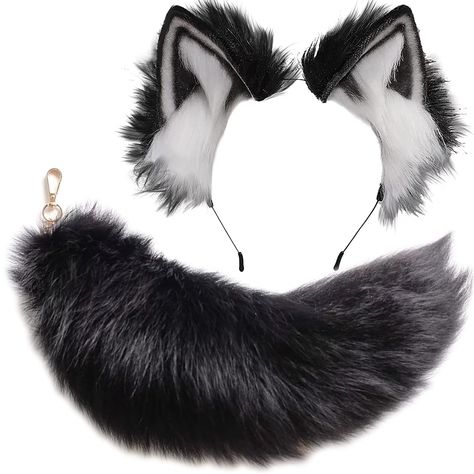 PRICES MAY VARY. Fur Animal Ears Cosplay, Therian Gloves, Therian Tail, Therian Ideas, Therian Wallpaper, Wolf Ears And Tail, Therian Gear, Fox Ears And Tail, Wolf Tail