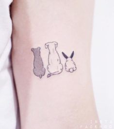 Cute Dogs & Rabbit Tattoo Hase Tattoos, Cutest Puppies Ever, Rabbit Tattoo, Petit Tattoo, Bunny Tattoos, Rabbit Tattoos, Cutest Puppies, Wing Tattoo, Initial Tattoo