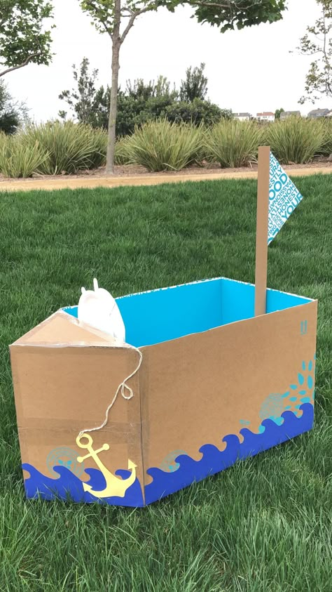 How To Make A Cardboard Box Boat | Inspired By Our Boat Races Honest Diaper Boat Out Of Cardboard Boxes, Making A Boat Out Of Cardboard, Cardboard Box Boat, Abc Transportation, Cardboard Box Boats, Cardboard Boat Race, Make A Paper Boat, Cardboard Boat, Make A Boat