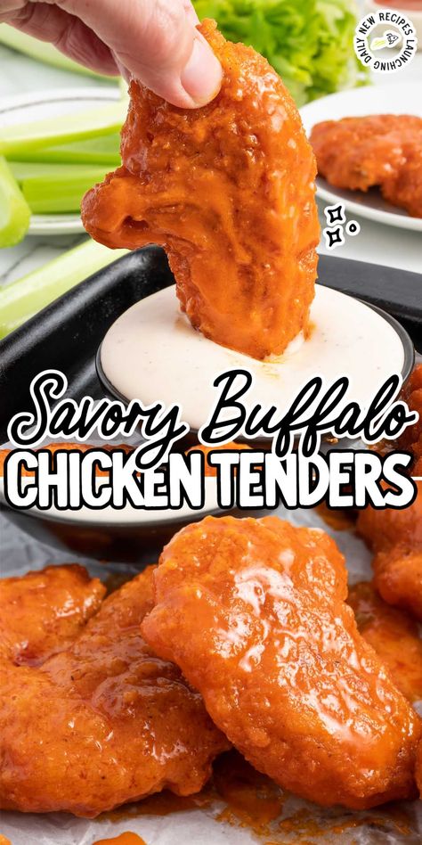 Buffalo Chicken Tenders Buffalo Tenders, Buffalo Chicken Nuggets, Delicious Entrees, Buffalo Chicken Tenders, Baked Teriyaki Chicken, Eat More Chicken, Frozen Chicken Nuggets, Chicken Nugget Recipes, Carlsbad Cravings