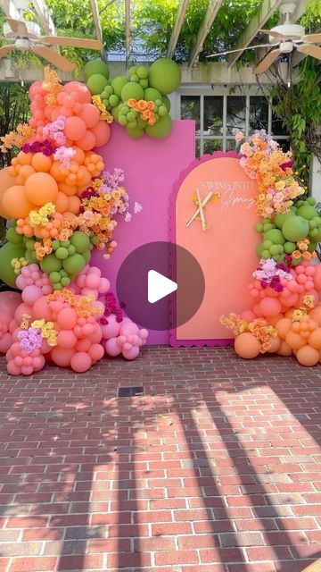 Houston Balloons | Floral | Backdrops on Instagram: "Swinging into Spring with so many beautiful installations! 🌸🧡🌼  Full set up @apinkstring" Floral Backdrop, Full Set, Houston, Balloons, Floral, Instagram