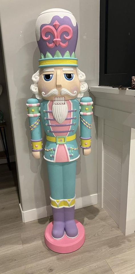 Walmart Nutcracker Tips, Tricks and Fans! | All done…..with one | Facebook Repaint Nutcracker, Painted Nutcracker Diy, Walmart Nutcracker, Hand Painted Nutcracker, Nutcracker Painting, Painted Nutcracker, Nutcracker Ideas, Pastel Nutcracker, Diy Nutcracker