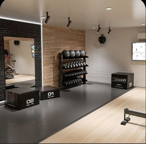 Garage Storage Diy, Diy Garage Cabinets, Organization Garage, Home Gym Basement, Dream Home Gym, Small Home Gym, Gym Design Interior, House Gym, Home Gym Garage