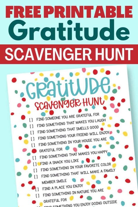 Looking for ideas to teach kids gratitude? Try these free printable gratitude activities and worksheets like a gratitude scavenger hunt, a gratitude journal, and more! Make teaching kids to be thankful easy with these fun gratitude activity ideas! Gratitude Scavenger Hunt For Adults, Gratitude Scavenger Hunt For Kids, Thankfulness Activities, Gratitude Scavenger Hunt, Gratitude Party, Gratitude Activities For Kids, Gratitude Crafts, Gratitude Activity, Thankful Crafts