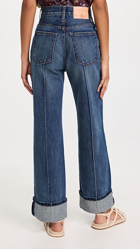 Ulla Johnson The Genevieve Jeans | SHOPBOP Trouser Jeans Outfit Summer, Embroidered Denim Nordstrom, Women Fidelity Denim Jeans, Denim 2024, Jeans Back Pocket, Jean Trends, Dark Indigo, Denim Details, Ulla Johnson