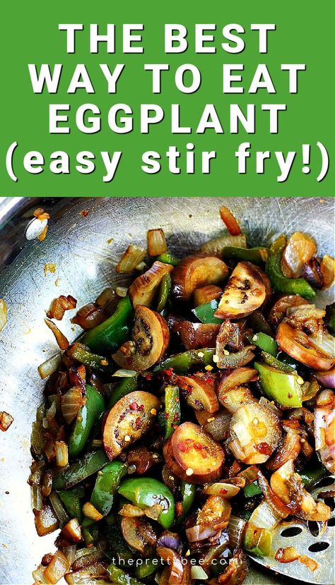 Eggplant Fried Rice, Eggplant Recipes Stirfry, Eggplant Over Rice, Vegetarian Wok Recipes, Egg Plant Stir Fry Recipes, Eggplant Stir Fry Recipes, Easy Vegetable Stir Fry, Vegan Filipino, Eggplant Stir Fry