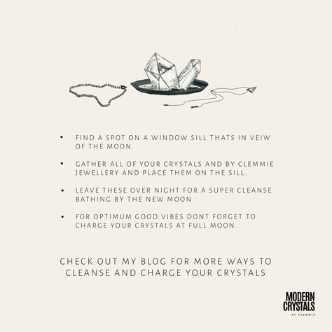 CLEANSING | It's a New Moon tonight! The best opportunity to cleanse your crystals of all the bad vibes they've collected (it's totally optional) Lunar energy is a great cleansing tool for your jewellery. Find a window sill in the moonlight and leave them out overnight to 'bathe' ⁠ You can find out more about Cleansing + Charging your crystals on my site, and there's also a free printable moon calendar so you can keep track of what to do when, Happy moon bathing, ⁠ Clemmie x ⁠ ⁠ ⁠ 📮FREE ... Moon Bathing, Charge Your Crystals, Full Moon Tonight, Lunar Energy, Moon Bath, Moon Calendar, Energy Boost, New Moon, Boost Energy