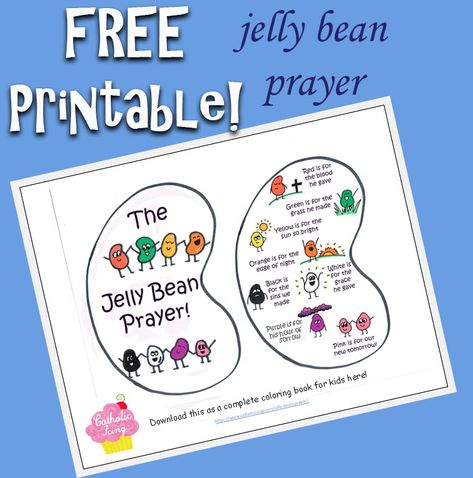 Check out this free printable for the jelly bean prayer. So cute! There's also a complete coloring book for kids. Jelly Bean Prayer Free Printable, Jelly Bean Prayer, Preschool Easter, Children Ministry, Jelly Beans Easter, Sequencing Pictures, Easter Board, Easter Preschool, Catholic Crafts