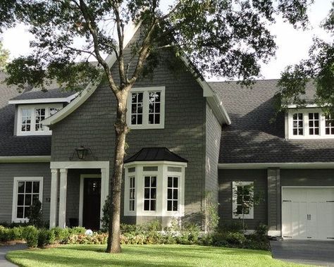 gray exterior paint ideas benjamin moore - Google Search Amherst Gray Exterior, Gray Exterior Paint, Amherst Gray, Copley Gray, Benjamin Moore Exterior, Exterior Gray Paint, Gray House Exterior, Gray Exterior, Exterior Paint Color