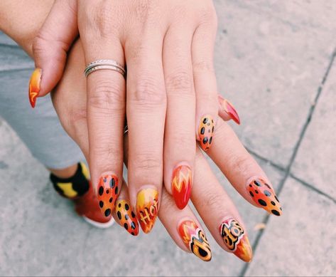 Cheetos Nails, Flaming Hot Cheetos, Flamin Hot Cheetos, La Street Style, Flaming Hot, Hot Cheetos, Sassy Nails, Paws And Claws, Mani Pedi