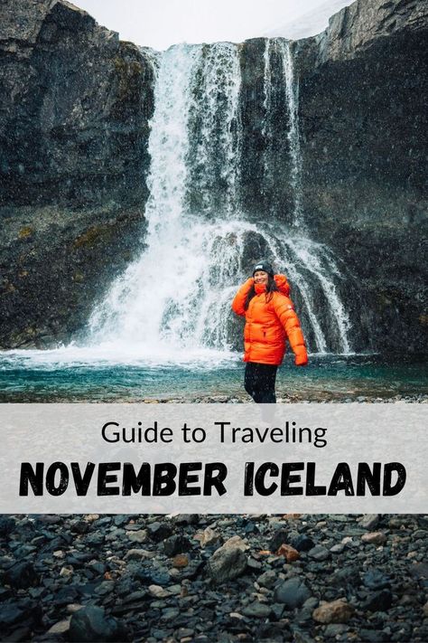 Is November the best time to visit Iceland? Yes! You can see the northern lights and explore glacier ice caves. Here is a guide to the best things to do this winter in Iceland beyond Reykjavik. I will help you plan your road trip to see hidden gems such as the Blue Lagoon, Aurora Borealis, and the Golden Circle. Discover waterfalls, natural hot springs, black sand beaches and glacier lagoons. Check out my Iceland map and itineraries for travel hacks, tips, and advice from a local guide. Iceland In November, Winter In Iceland, Iceland Map, Black Sand Beaches, Natural Hot Springs, Ice Caves, The Golden Circle, Iceland Travel Tips, The Blue Lagoon