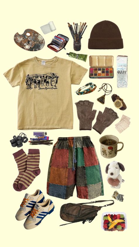 #art #artsy #fitinspo #fit #outfitinspo #outfit #outfits #clothes #collageart #vintage #creative #nature #aesthetic #aestheticmoodboard #moodboards Artsy Aesthetic Outfits, Silly Clothes, Masc Outfits, Mood Clothes, Earthy Outfits, Aesthetic Spring, Dream Outfits, Swaggy Outfits, Hippie Outfits