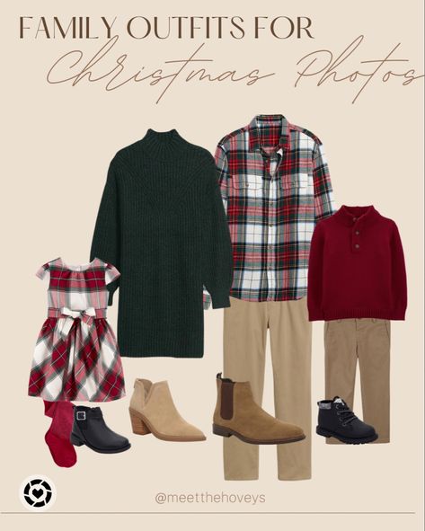 Green And Navy Family Photo Outfits Christmas, Black Buffalo Plaid Christmas Pictures Family, Womens Christmas Photo Outfits, Family Photo Outfits Christmas Indoor, Christmas Coordinating Outfits, Classic Christmas Family Photos, Family Outfits Christmas Pictures, Family Of Three Christmas Pictures Outfits, Family Of 7 Christmas Pictures