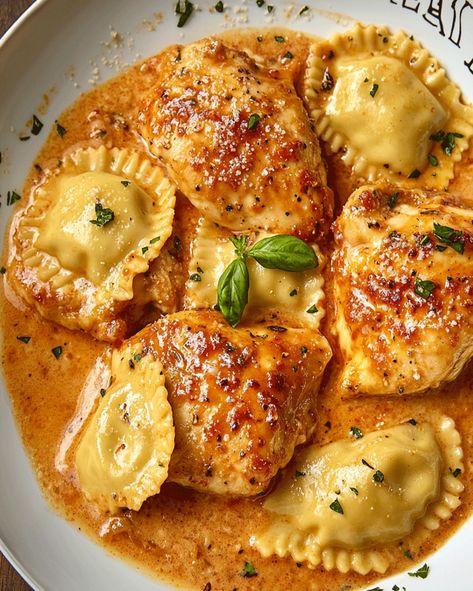 Marry Me Chicken and Ravioli Marry Me Chicken Ravioli Recipe, First Date Food Ideas, Ravioli Sauce Ideas, Chicken And Ravioli, Ravioli Dinner Ideas, Chicken Ravioli, Sun Dried Tomato Sauce, Cozy Dinners, Marry Me Chicken