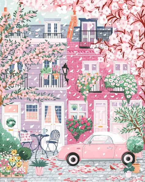 Out Of My Comfort Zone, Whatsapp Wallpaper, Spring Wallpaper, Vintage Poster Art, Cute Patterns Wallpaper, Notting Hill, Dreamy Art, Cute Illustration, Comfort Zone