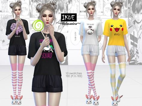 Sims4 Clothing, Sims 4 Mac, Pikachu Shirt, Kawaii Clothes Goth, Alpha Cc, Clothes Cc, Cc Sims4, Sims Clothes, The Sims 4 Packs