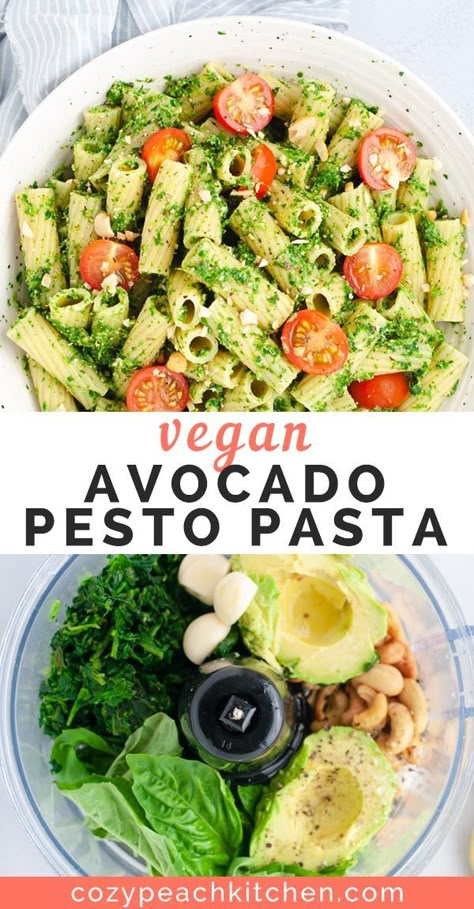 Burrito Vegan, Avocado Pesto Pasta, Pesto Vegan, Recipes Avocado, Avocado Dessert, Avocado Pesto, Paleo Lunch, Veggie Meals, Plant Based Meals