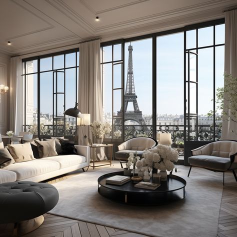 Penthouse In Nyc, Penthouse In Paris, Paris Penthouse Luxury, Old Money Penthouse, Luxury Penthouse Aesthetic, Parisian Penthouse, Paris Mansion, Paris Luxury Apartment, Old Money Interior Design