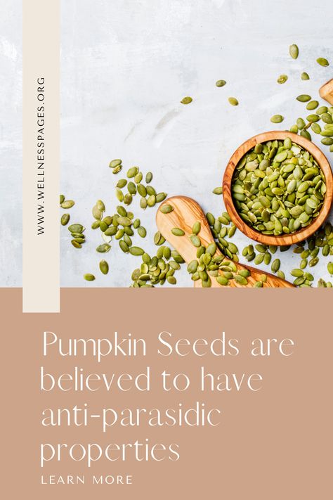 Pumpkin seeds contain compounds like cucurbitacin that have traditionally believed to have anti-parasitic properties. Some studies suggest that the compounds in pumpkin seeds may have antiparasitic effects against intestinal parasites like tapeworms and roundworms. Pumpkin Seeds For Parasites, Antiparasitic Food, Can Pumpkin, Parasitic Worms, Intestinal Parasites, Parasite Cleanse, Raw Pumpkin Seeds, Canned Pumpkin, Pumpkin Seeds