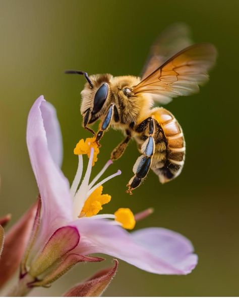 Bee Artwork, Bee Pictures, Bee Photo, Bees And Wasps, Wild Animals Pictures, Beautiful Bugs, Bee On Flower, Bee Kind, Art Gallery Wallpaper