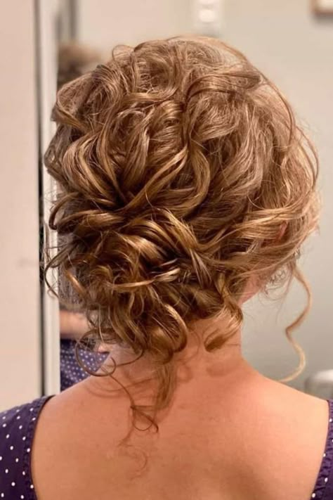 Top 30 Curly Hairstyles For Homecoming In 2023 Updos For Fine Curly Hair, Bridal Updos For Curly Hair, Naturally Wavy Updo, Short Hair Wedding Styles Mob, Updos For Long Curly Hair Natural Curls, Christmas Updos For Medium Length Hair, Mother Of The Bride Hair Curly, Medium Curly Hair Updo, Mob Updos